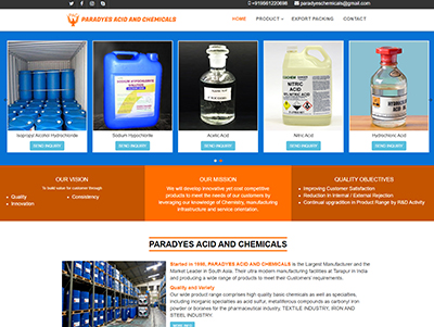 Acid and Chemicals Website design & Development