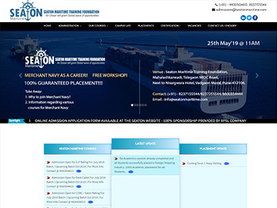 Maritime Training Website design & Development